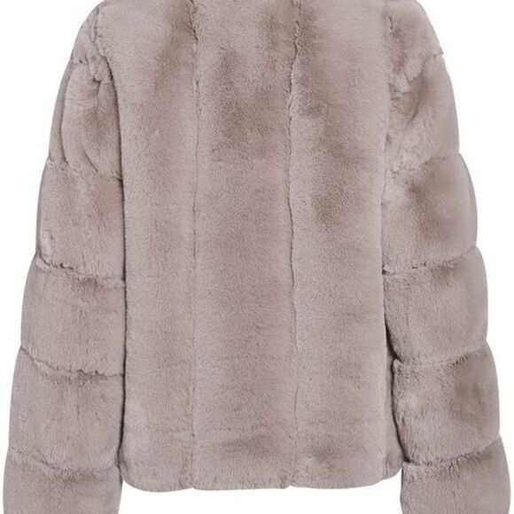 New Women's Long Sleeve Open Front Fuzzy Faux Fur Coat - Picture 4 of 7